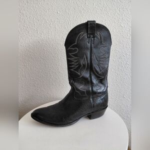SOLD SOLD Black Leather Cowboy Boots